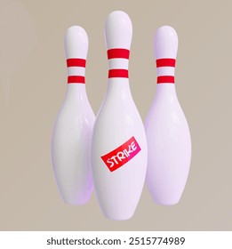 bowling 3d sport strike vector