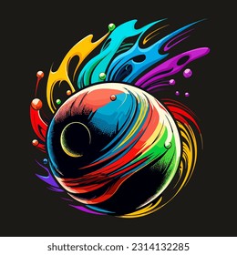 Bowling abstract ball. cartoon vector illustration. Bowling logo, icons and symbol.