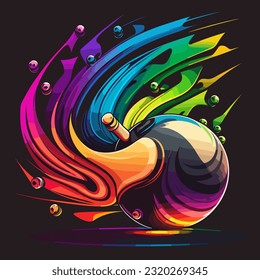 Bowling abstract ball. cartoon vector illustration. Bowling logo, icons and symbol.