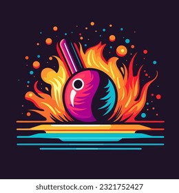 Bowling abstract ball. cartoon vector illustration. Bowling logo, icons and symbol.