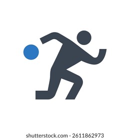 Bowling Action Icon On White Background