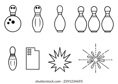 Bowling Alley Diagram Line Art Minimalistic Architectural Concept