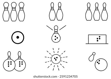 Bowling Alley Diagram Line Art