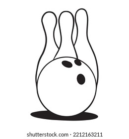 bowling alley graphic design vector illustration, art tattoo sketch, hand draw, print use