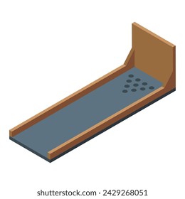 Bowling alley icon isometric vector. Success win tournament. Shot recreation