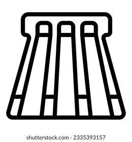 Bowling alley line icon, bowling concept, strike sign on white background, Bowling lanes for balls icon in outline style for mobile concept and web design. Vector graphics