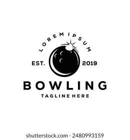 bowling alley vector logo. white background