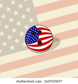 Bowling Ball with American flag vector Illustration for template design