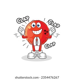 the bowling ball applause illustration. character vector