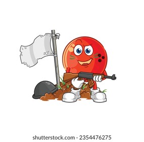 the bowling ball army character. cartoon mascot vector