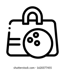Bowling Ball Bag Icon Vector. Outline Bowling Ball Bag Sign. Isolated Contour Symbol Illustration