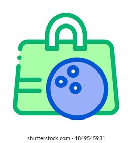 Bowling Ball Bag Icon Vector. Outline Bowling Ball Bag Sign. Isolated Contour Symbol Illustration