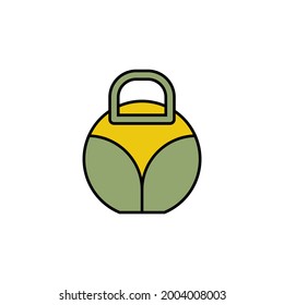 bowling, ball bag line recolored icon. Signs and symbols can be used for web, logo, mobile app, UI, UX