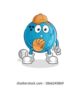 bowling ball baseball Catcher cartoon. cartoon mascot vector