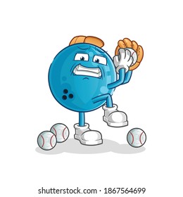 bowling ball baseball pitcher cartoon. cartoon mascot vector