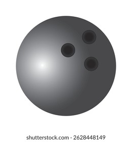 Bowling ball. Black shiny bowling ball isolated on white background. Sports, freetime, activity and recreation concept. Vector illustratio EPS 10