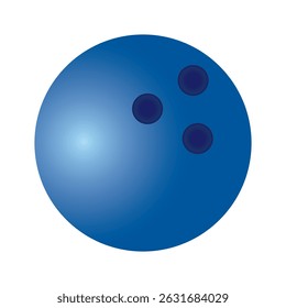 Bowling ball. Blue glossy bowling ball isolated on white background. Sports, freetime, activity and recreation concept. Vector illustratio EPS 10