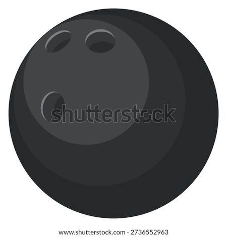 Bowling ball cartoon icon. Black hit equipment