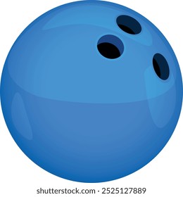 Bowling ball cartoon icon. Blue game sphere