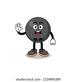 bowling ball cartoon illustration doing stop hand , character design