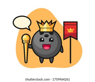 Bowling ball cartoon as a king