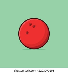 Bowling Ball Cartoon Vector Icon Illustration. Sport Object Icon Concept Isolated Premium Vector. Flat Cartoon Style