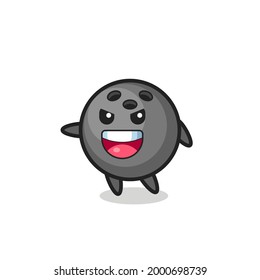 bowling ball cartoon with very excited pose , cute style design for t shirt, sticker, logo element