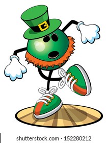 Bowling ball character St. Patrick's Day