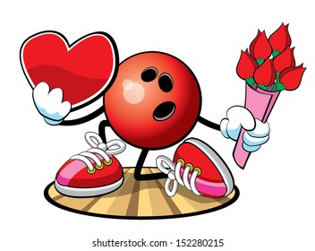 Bowling ball character Valentine