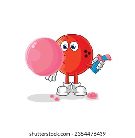 the bowling ball chewing gum vector. cartoon character