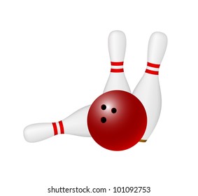 Bowling ball crashing into the skittles