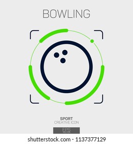 Bowling Ball creative line icon