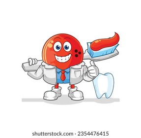 the bowling ball dentist illustration. character vector