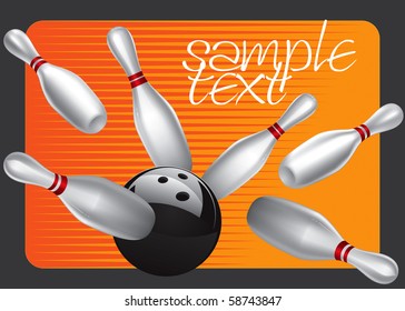 Bowling Ball Design Element Set 3 Vector Drawing