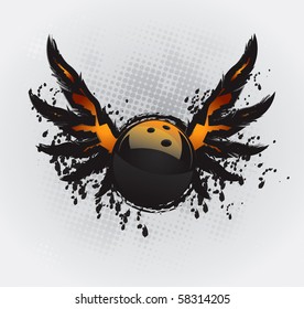 Bowling Ball Design Element Vector Drawing