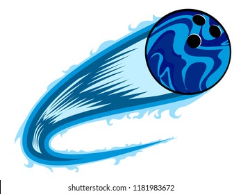 Bowling ball with an effect. Vector illustration design