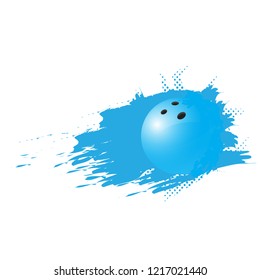 Bowling ball with an effect. Vector illustration design