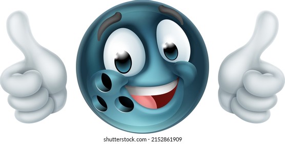 A bowling ball emoticon cartoon face icon