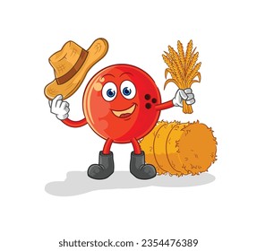 the bowling ball farmer mascot. cartoon vector