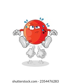 the bowling ball fart jumping illustration. character vector