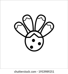 a bowling ball with a few pins on top. This vector can be used for your own brand logo.