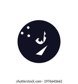 Bowling ball with finger holes logo icon sign Emblem suitable for sport leisure Cartoon cute funny design Children's style Fashion print clothes apparel greeting invitation card banner ad poster flyer