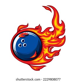 bowling ball fire logo silhouette. bowling club graphic design logos or icons. vector illustration.
