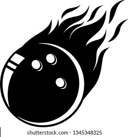 Bowling Ball Fire Motion Effect With Hot Burning Flames