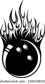 Bowling Ball Fire Motion Effect With Hot Burning Flames