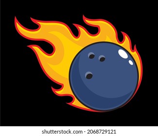 Bowling Ball Flame Blue Fire Vector