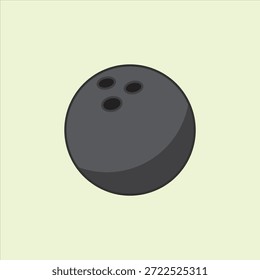 Ilustración de dibujos animados de diseño plano de bola de bolos