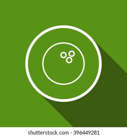 bowling ball flat icon with long shadow. vector illustration