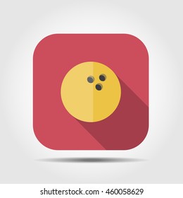 bowling ball flat icon with long shadow, vector illustration
