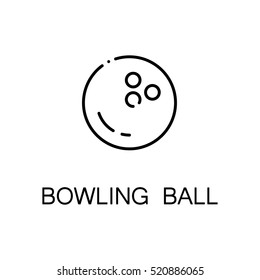 Bowling ball flat icon. Single high quality outline symbol of sport equipment for web design or mobile app. Thin line signs of bowling ball for design logo. Outline pictogram of bowling ball